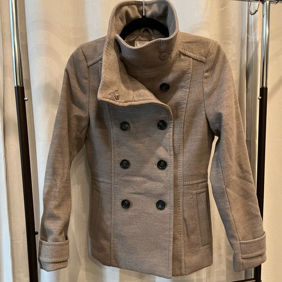 H&M peacoat jacket beige size 4 - Picture 1 of 6